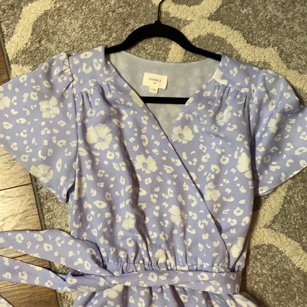 Blue and white dress